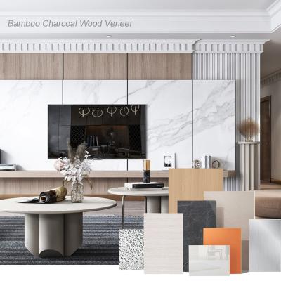 China New Design 1220*2440*5/8mm Waterproof And Flame Retardant Bamboo Charcoal Fiber Eco-Friendly Wood Grain Siding Interior Decorative Panels For Background Wall for sale