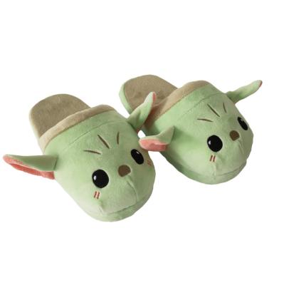 China Cute Green Plush Monster House Slipper Small Plush Shoes for sale