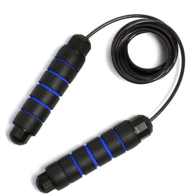 China PVC Adjustable Speed Body Building Steel Wire Heavy Jump Handle Weighted Jump Rope With Ball Bearings for sale