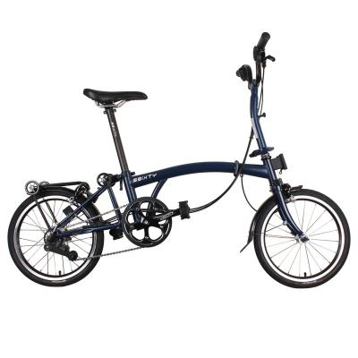 China Folding 3Sixty Steel Bike 16 Inch 6 Speed Bicycles Ultra Light S6 Mbar Navy Blue for sale