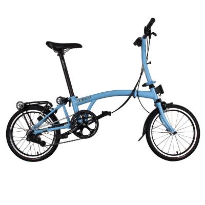 China Steel 3Sixty 16 Inch Folding Bycycles e S-Bar S6 Sky Blue 6 Speed Cycle for sale