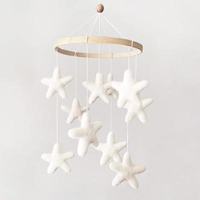 China White Star Felt Baby Moblie For Crib Nursery Decorations Accept Custom Color And Size for sale