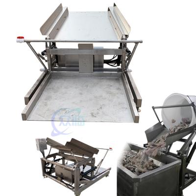 China Fish Shrimp Processing Plant Production Line Feeder Electric Raw Material Pouring Platform Factory Direct Sales for sale