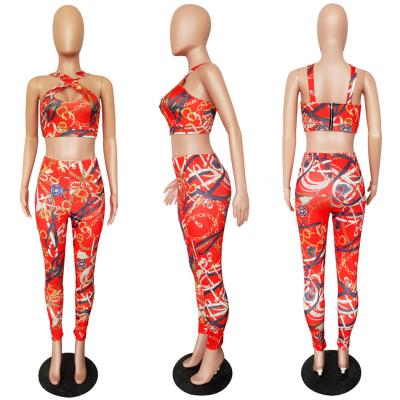 China KX-LS6117 New Arrival Anti-Wrinkle Summer New Arrival Women Skinny Fitted Skinny 2 Piece Set Bra And Pant Set for sale