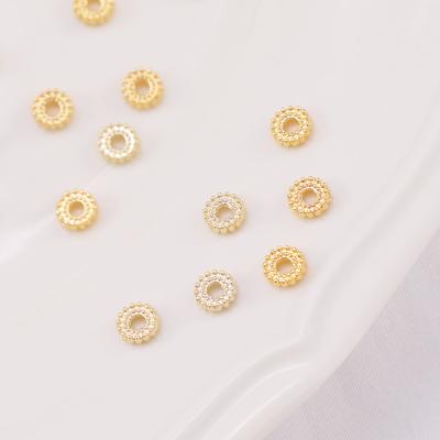China Trend Fashionable 6mm14k Alloy Wheel Shaped Beads DIY Necklace Bracelet Material for sale