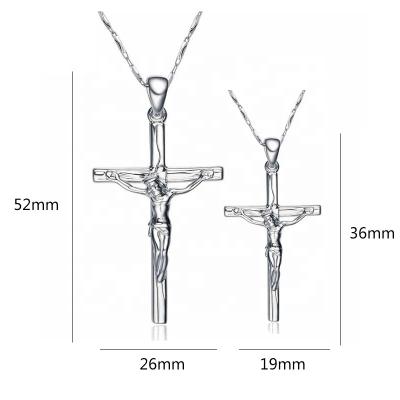 China Religious/Classic/925 Charms Trendy Christian Jesus Pendant Necklaces Couples Cross Style Sterling Silver Retro Simple Fashionable for Valentine's Day for sale