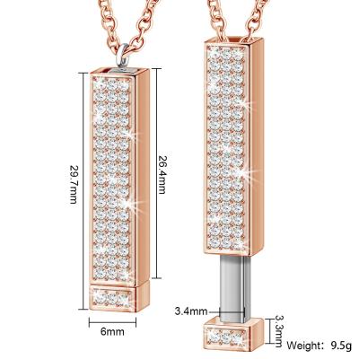 China Romantic Hot Selling 18K Stainless Steel Vacuum Plating Rose Gold Sliver Fashion Heart Pendant Necklace For Gift Friend Family for sale