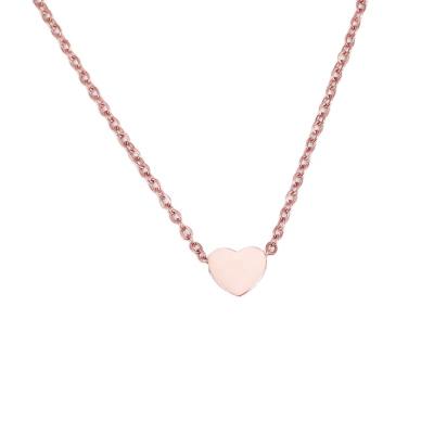 China Romantic Hot Selling 18K Stainless Steel Vacuum Plating Rose Gold Sliver Fashion Heart Pendant Necklace For Gift Friend Family for sale