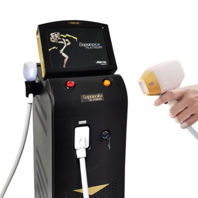 China Alma Soprano Lazer hair diode laser remval 755 hair removal 808 1064 hair removal machines triple wavelengths for sale
