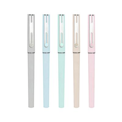 China Rubberized Gel Pen For Office Cap-Promotion Pen 0.5 Barrel Metal Clip Normal Plastic Straight Ink Good Quality Maxwri Liquid for sale