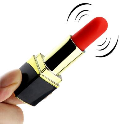 China Mini Lipstick Vibrator Rechargeable 10 frequency vibrating Lipstick Bullet Vibrator Adult Toys For Women for sale