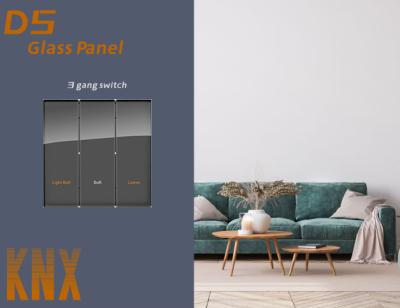 China Smart KNX Wall Switch 86mmx86mm Glass Panel Wall Push Button Switch for sale