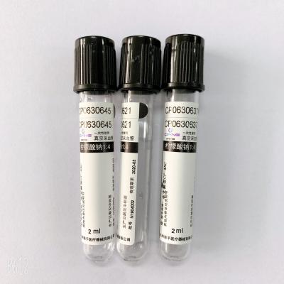 China PET / Glass Black Cap ESR Tube 1.8ml Customized Size And Logo for sale