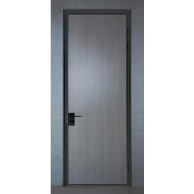 China Water Proof Customized Gray Aluminum Wood Frame Paint Free Door For Front Entry for sale