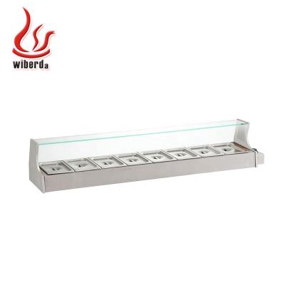 China Single-temperature stainless steel 1.5m countertop heat pizza worktable showcase for sale