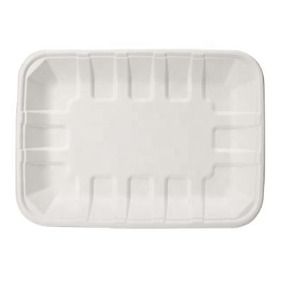 China Disposable Compostable Sugar Cane Low Tray Lunch Serving Trays T034 for sale