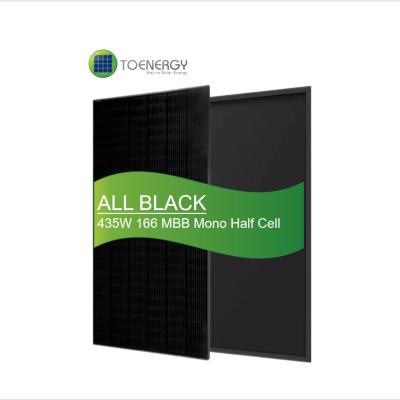 China TOENERGY Malaysia All Black 435 Watt Project Solar Panel With 144 Pcs 166mm Mono MBB Half High Efficiency Cells For PV Project for sale