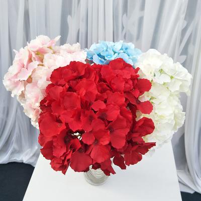 China Single Stem Artificial Silk Hydrangea Flowers Colorful Home Indoor Decoration Premium Wedding Decoration for sale