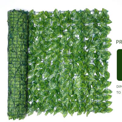China Modern Home Decor Screening Hedge Trellis Leaf Wall Covering Ivy Leaf Green Fence Artificial Backyard Fence for sale