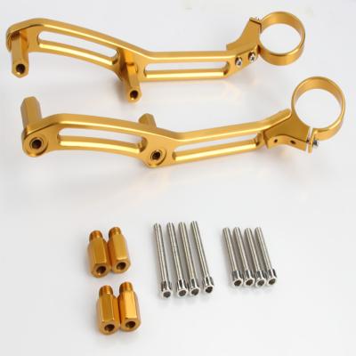 China Aluminum Alloy Motorcycle Shock Absorber Mounting Bracket – Available in Gold, Black, and Electroplated Finishes for sale