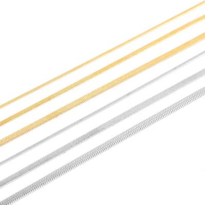China Fashion 18K Gold Plated Stainless Steel Snake Chain Men's And Women's Necklace Fishbone Jewelry for sale