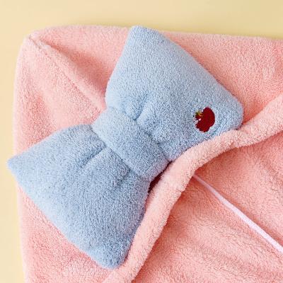 China Factory Direct Selling QUICK DRY Coral Wool Fiber Bath Towel Skirt Superfine Wrap Cloth Hair Towel Headband Suit for sale