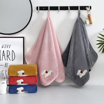 China Wholesale QUICK DRY 2 Packs Gift Bags Custom Made Coral Fleece Soft Absorbent Microfiber Bath Face Towel Sets for sale