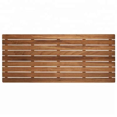 China Sustainable Daisy Grass Bath Custom Shower Wooden Mat for sale