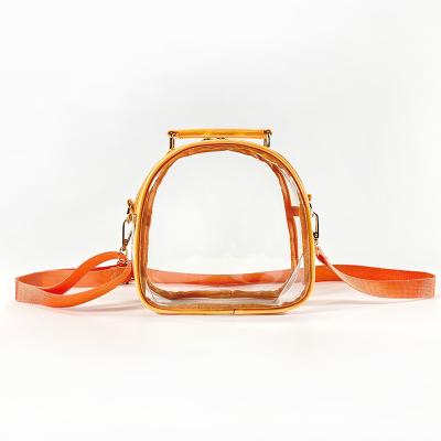China Fashion Clear Fluorescent PVC Jelly Transparent Style New Women Cross - Body Bag Handbag Zipper Cosmetic Bag for sale