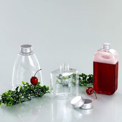 China Food Packaging Hot 250ml 8oz Plastic PET Juice Bottle With 8oz Clear Square Cap for sale