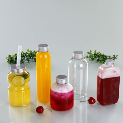 China Wholesale Disposable Empty Clear Plastic Food Packaging 12 Ounce Pet Beverage Packaging Beverage 350ml Juice Bottle for sale
