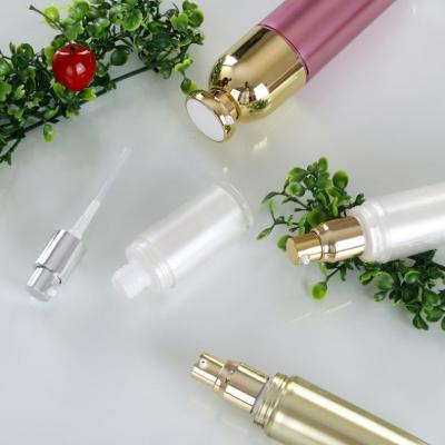 China 2020 Wholesale Luxury Silver Gold 10ml Aluminum Cosmetic Dispenser Lotion Pump Cosmetic Frosted Acrylic Plastic Bottle for sale