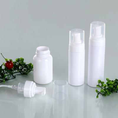 China 2020 Personal Care 50ml PET Foaming Soap Pump Bottle Transparent Foaming Empty Plastic White Plastic Soap Foamer Pump Bottle Small for sale