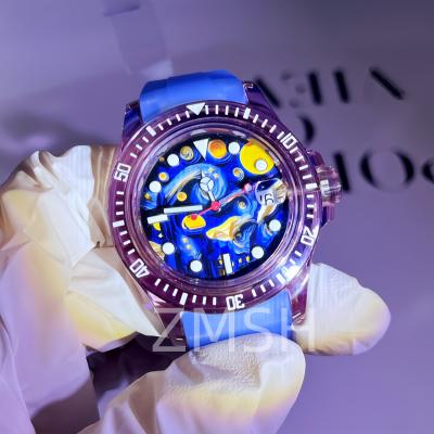 Cina Cassa da orologio di zaffiro grigio-violato di laboratorio personalizzata lussuosa resistente agli graffi in vendita