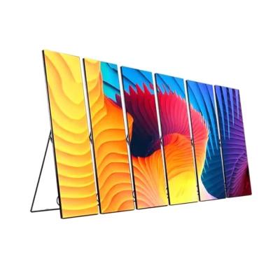 China P2 P2.5 P3 Indoor Portable LED Poster Display Floor Standing Digital Led Poster Screen for Advertising for sale