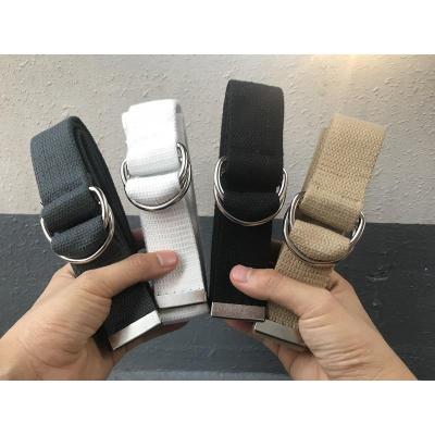 China New CIA Fashion.Casual Solid Color Style Korean Simple Double Ring Buckle Canvas Fashion Belt Men's and Women's Belt Pants Belt for sale