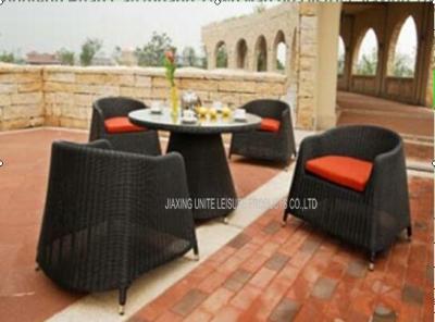 China 5PCS Rattan Wicker Patio Seating Sets , Aluminium Metal Garden Chairs And Tables for sale