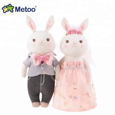 China Fantastic Imitation Princess Wedding Dress Bride Supply Orinigal Plush Toy And Costume Prince Rabbit Couple Doll Set for sale
