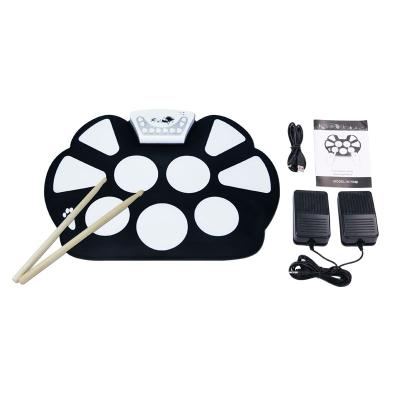 China Portable Silicone Sillicon Roll Up Drum Kit Roll Up Electric Drum Hand Roll Drum For Babies for sale