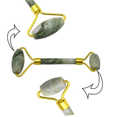 China Lichaamsverzorging Gezichtsmassage Roller Groene Jade Gua Sha Roller voor Gezichtsveroudering Rimpel Puffiness en Gezichtshuid Massager Te koop