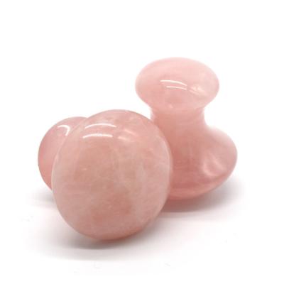 China MM Grootte Rozenkwarts Massage Stone Warm Mushroom Shape Stone Massage Kit voor Spa en Beauty OEM Te koop