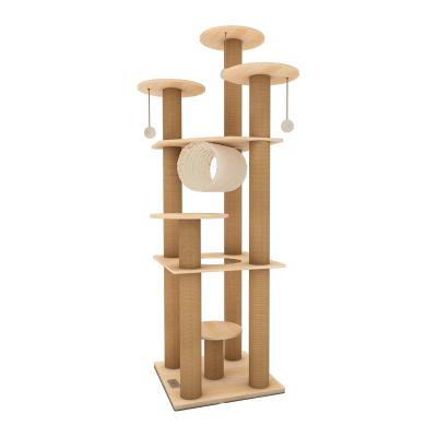 China High Quality Hot Sale Wooden Solid Wood Viable Cat Condo Frame Luxury Cat Tower Column Cat Climbing Frame for sale