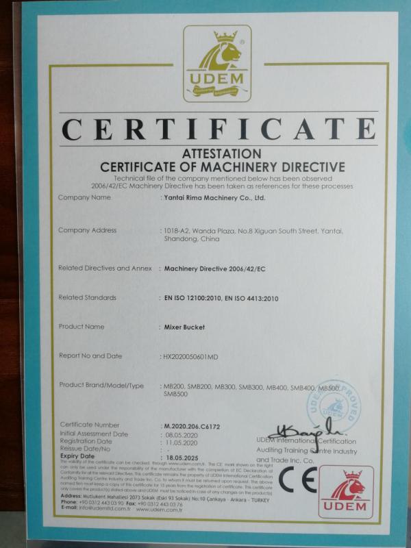 CE - Yantai Rima Machinery Co., Ltd.