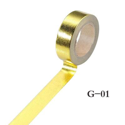 China Aliecpress ANTI-STATIC Ready To Ship Simple Washi Tape Roll Wholesale Custom Printed Gold Foil Colored Sticky Washi Tape for sale