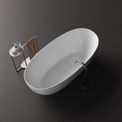 China Freestanding Oval 1-2 Person Soaking Freestanding Indoor Stone Resin Bathtubs for Hotel Use for sale