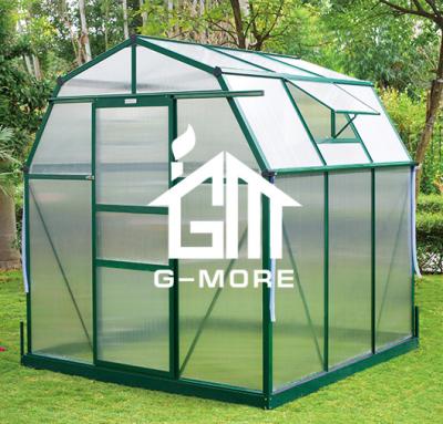China G-MORE Easily Assembled Barn Type Basic Economic British Hobby Greenhouse / UK Size 6' x6 Low Cost 6mm PC for sale