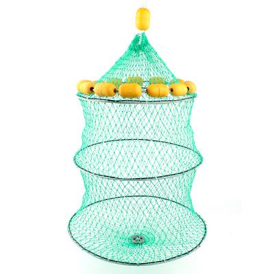 China Multi Folding Floating Gear Seawater Fishing Net Portable Fish Cage Three Layer Buoyancy Net Fish Net Float Fish Net for sale