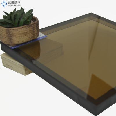China Construction 4 Yard Blue Brown 8mm Bronze Lake Blue 8mm Non-Reflective Tempered Non-Reflective Price for sale