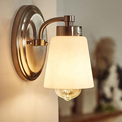 China Wall Light Wall Mount Light Frosted 1-Light Vanity Wall Lamp Fixture Indoor Glass Decorative Ceiling Lights for sale