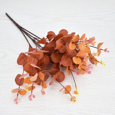 China Wholesale Plastic Silk Heads Artificial Eucalyptus Leaves For Home Wedding Decoration for sale